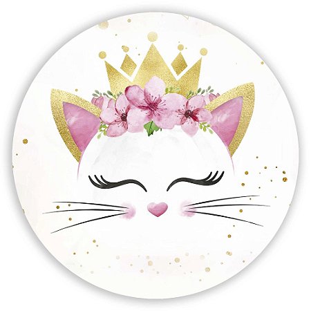Capa Painel Redondo Sublimado - Gato