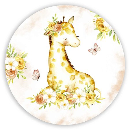 Capa Painel Redondo Sublimado - Girafa
