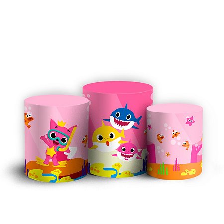 Capas Trio Cilindro Sublimado Vest Facil - Baby Shark