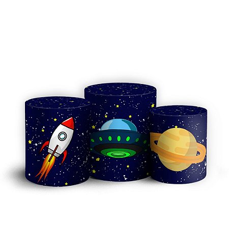 Capas Trio Cilindro Sublimado Vest Facil - Astronauta Cute