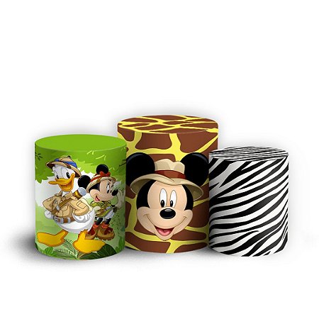 Capas Trio Cilindro Sublimado Vest Facil - Mickey Safari