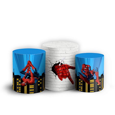 Capas Trio Cilindro Sublimado Vest Facil - Homem Aranha