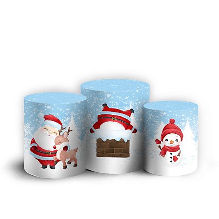 Capas Trio Cilindro Sublimado Vest Facil - Natal Ano Novo