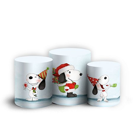 Capas Trio Cilindro Sublimado Vest Facil - Snoopy Natal