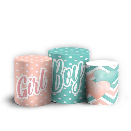 Capas Trio Cilindro Sublimado Vest Facil - Chá Revelação