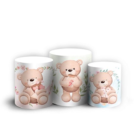 Capas Trio Cilindro Sublimado Vest Facil - Ursinhos