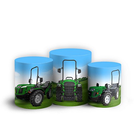 Capas Trio Cilindro Sublimado Vest Facil - Fazendinha Trator