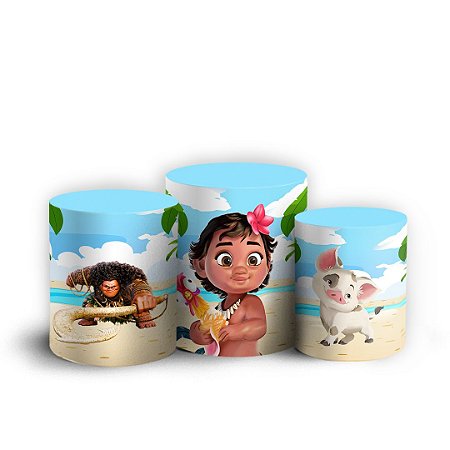 Capas Trio Cilindro Sublimado Vest Facil - Moana Adulta