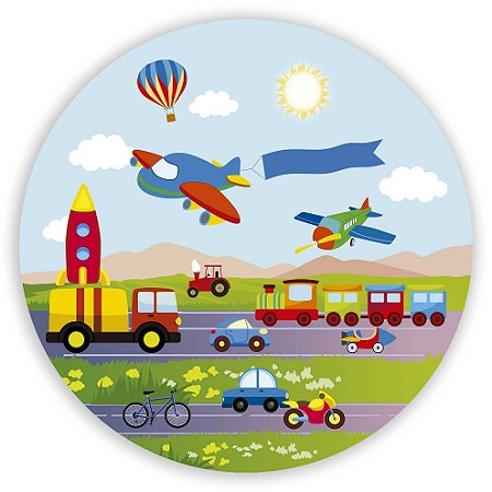 Capa Painel Redondo Sublimado - Veiculos Carros