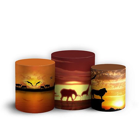 Capas Trio Cilindro Sublimado Vest Facil - Africa Safari