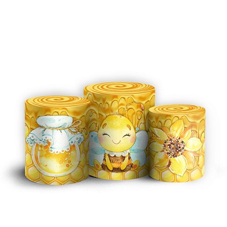 Capas Trio Cilindro Sublimado Vest Facil - Abelhinha Cute