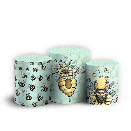 Capas Trio Cilindro Sublimado Vest Facil - Abelhinha Cute