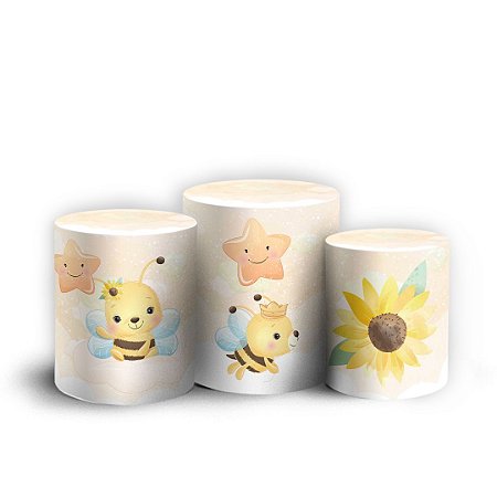 Capas Trio Cilindro Sublimado Vest Facil - Abelhinha Cute