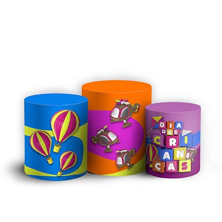 Capas Trio Cilindro Sublimado Vest Facil - Dia das Crianças