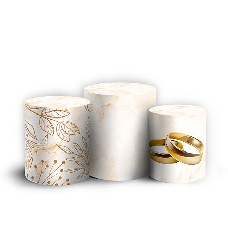 Capas Trio Cilindro Sublimado Vest Facil - Bodas de Ouro