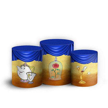 Capas Trio Cilindro Sublimado Vest Facil - A Bela e a Fera