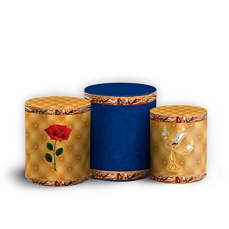 Capas Trio Cilindro Sublimado Vest Facil - A Bela e a Fera