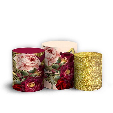 Capas Trio Cilindro Sublimado Vest Facil - Marsala