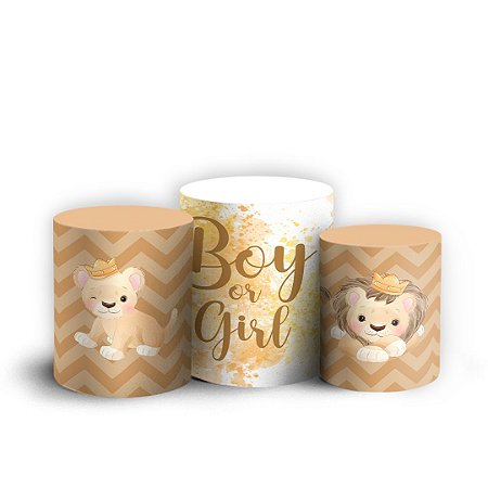 Capas Trio Cilindro Sublimado Vest Facil - Leãozinho