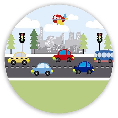 Capa Painel Redondo Sublimado - Veiculos Carros