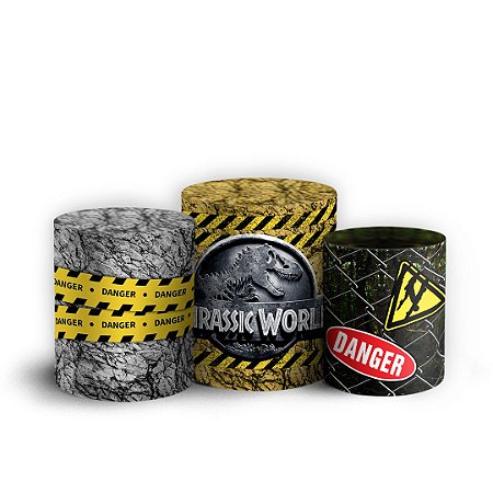 Capas Trio Cilindro Sublimado Vest Facil - Jurassic World