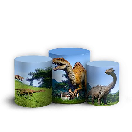 Capas Trio Cilindro Sublimado Vest Facil - Jurassic World