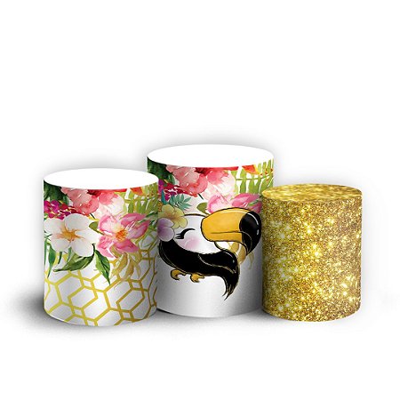 Capas Trio Cilindro Sublimado Vest Facil - Flamingo