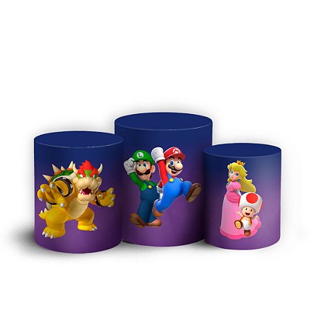 Capas Trio Cilindro Sublimado Vest Facil - Super Mario Bros