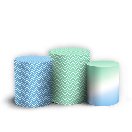 Capas Trio Cilindro Sublimado Vest Facil - Trem Listras