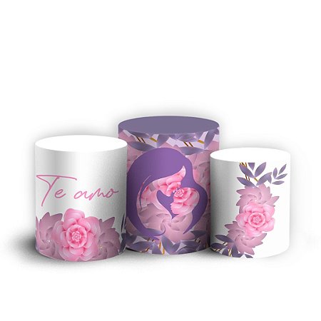 Capas Trio Cilindro Sublimado Vest Facil - Dia Das Mães