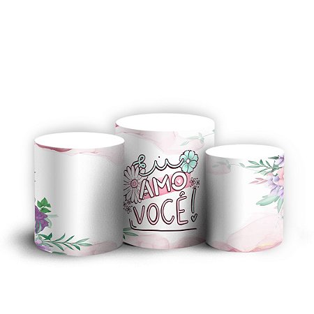 Capas Trio Cilindro Sublimado Vest Facil - Dia Das Mães