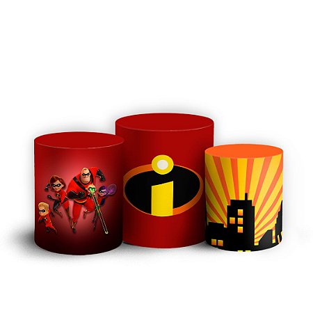 Capas Trio Cilindro Sublimado Vest Facil - Os Incriveis