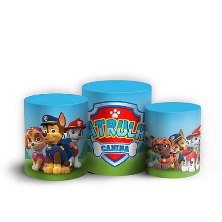 Capas Trio Cilindro Sublimado Vest Facil - Patrulha Canina