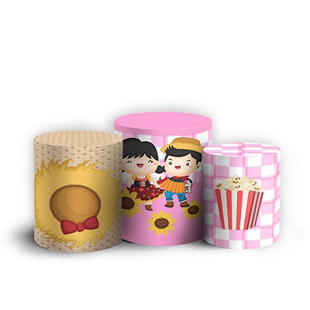 Capas Trio Cilindro Sublimado Vest Facil - Festa Junina