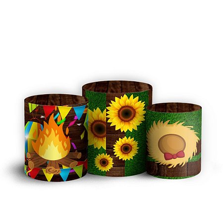 Capas Trio Cilindro Sublimado Vest Facil - Festa Junina