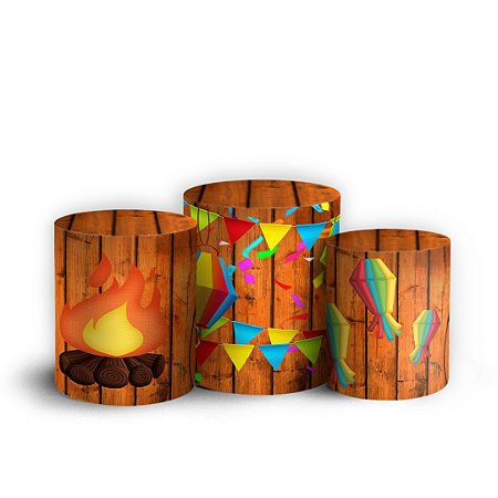 Capas Trio Cilindro Sublimado Vest Facil - Festa Junina