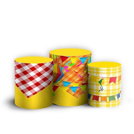 Capas Trio Cilindro Sublimado Vest Facil - Festa Junina