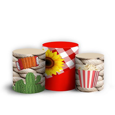 Capas Trio Cilindro Sublimado Vest Facil - Festa Junina