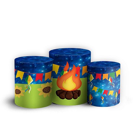 Capas Trio Cilindro Sublimado Vest Facil - Festa Junina