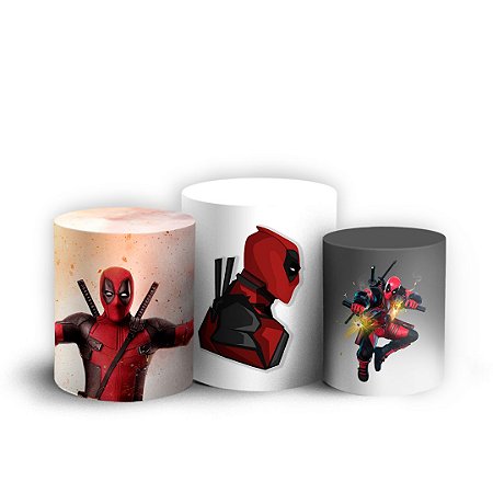 Capas Trio Cilindro Sublimado Vest Facil - Dead Pool