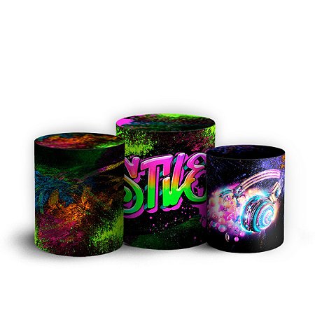 Capas Trio Cilindro Sublimado Vest Facil - Asas Grunge