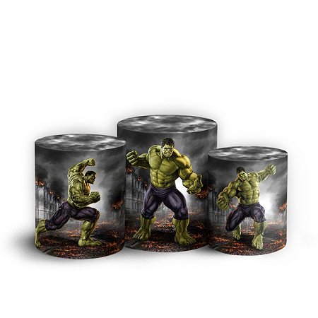Capas Trio Cilindro Sublimado Vest Facil - Hulk