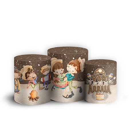 Capas Trio Cilindro Sublimado Vest Facil - Festa Junina