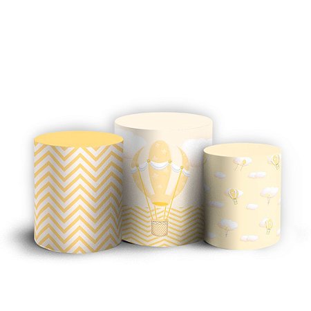 Capas Trio Cilindro Sublimado Vest Facil - Ursinha Baloeira Amarela