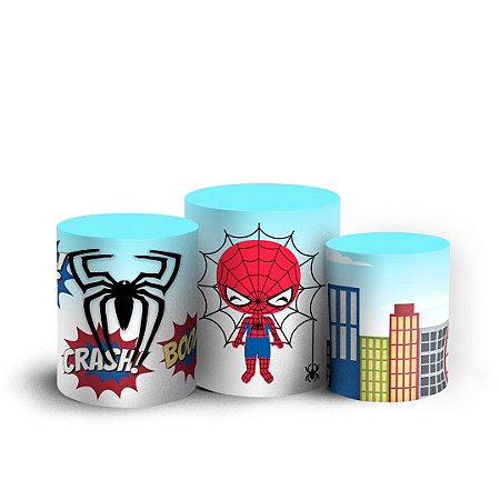 Capas Trio Cilindro Sublimado Vest Facil - Homem Aranha Cute