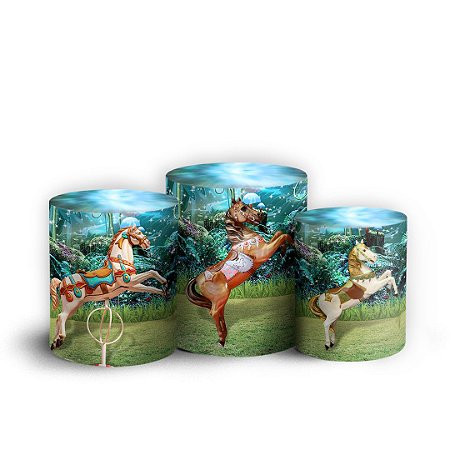 Capas Trio Cilindro Sublimado Vest Facil - Carrossel