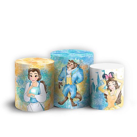 Capas Trio Cilindro Sublimado Vest Facil - A Bela e a Fera