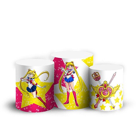 Capas Trio Cilindro Sublimado Vest Facil - Sailor Moon