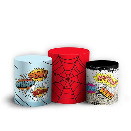 Capas Trio Cilindro Sublimado Vest Facil - Homem Aranha