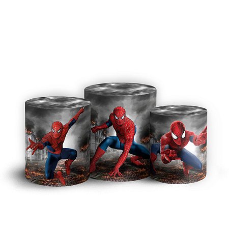 Capas Trio Cilindro Sublimado Vest Facil - Homem Aranha